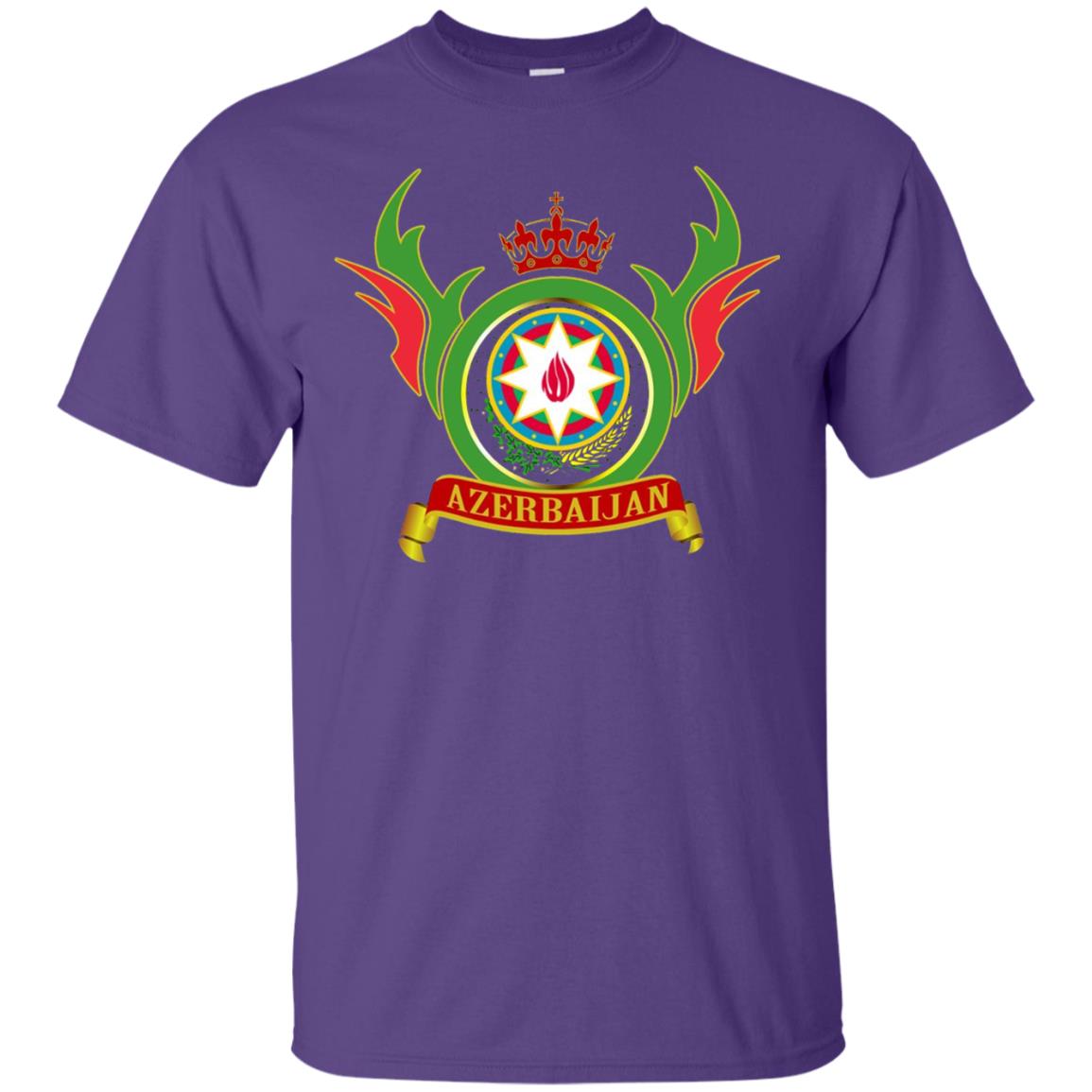 Azerbaijan Arms Coat Flag T-shirt Purple