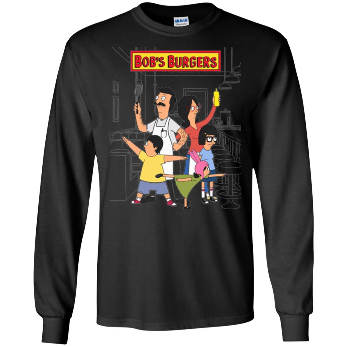 Family Group Hero Pose T-shirt Bob_s Burgers Black