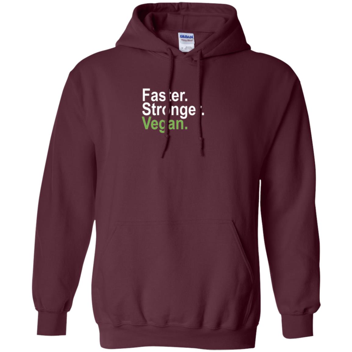 Vegetarian T-shirt Faster Stronger Vegan Maroon