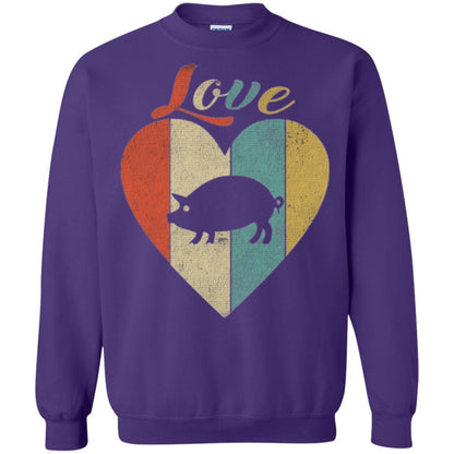 Beautiful Vintage Retro Pig Lover T-shirt Purple