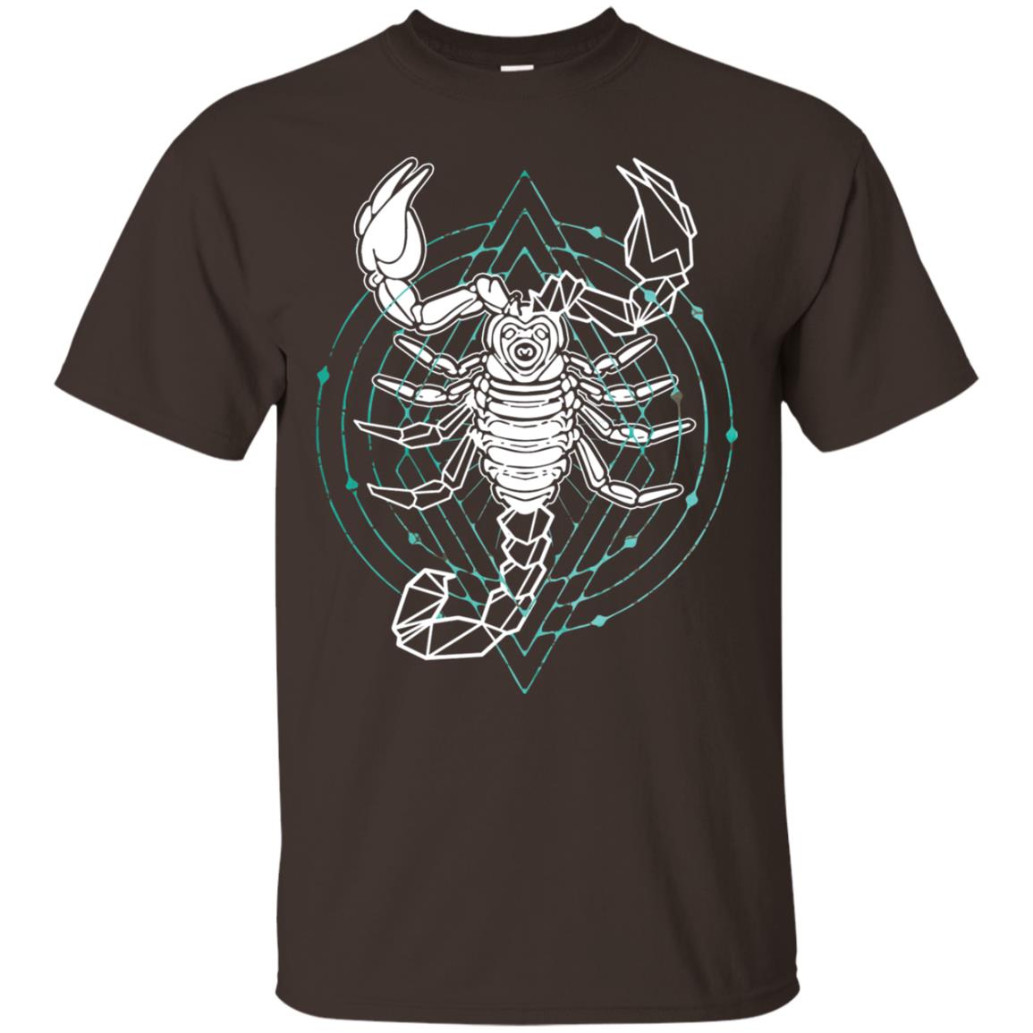 Scorpion Geometric Tribal Design T-shirt Dark Chocolate