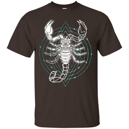 Scorpion Geometric Tribal Design T-shirt Dark Chocolate