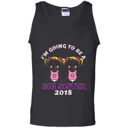 Family T-shirt I_m Going To Be A Big Sister Of Twins 2018 Black