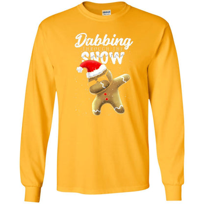 Dabbing Gingerbread T-shirt Dabbing Through The Snow Gold