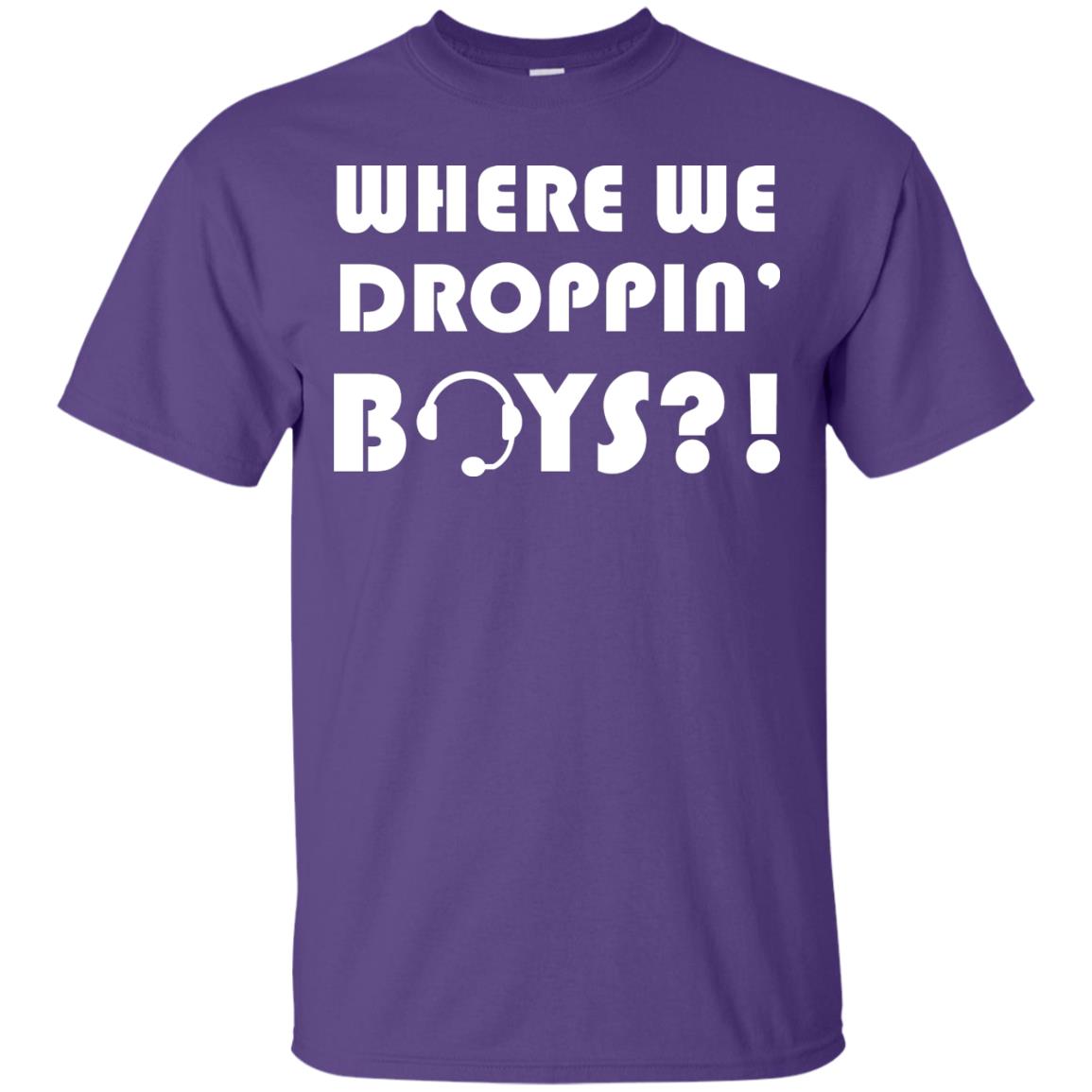 Where We Dropping Boys Gamer Shirt Purple