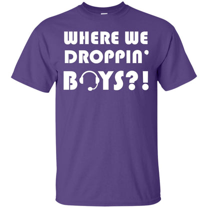Where We Dropping Boys Gamer Shirt Purple