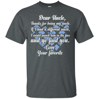 Dear Unclethank For Being My Uncle Family T-shirt Dark Heather