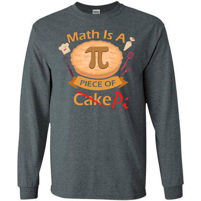 Math Is A Piece Of Pi Funny Pi Day T-shirt For Math Lover Dark Heather