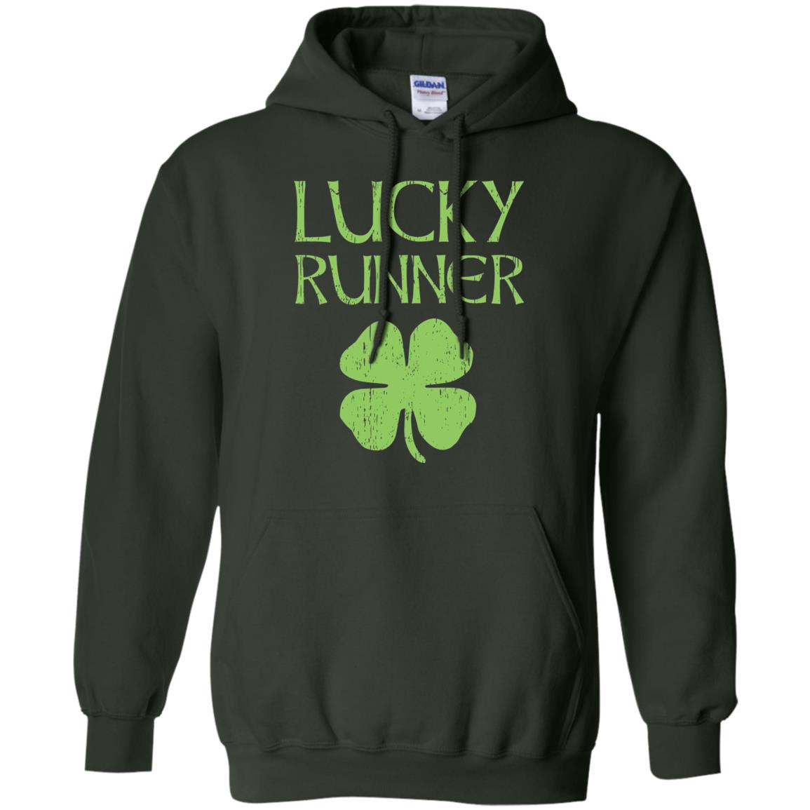Irish Running Lucky Runners St. Patrick_s Day T-shirt Forest Green