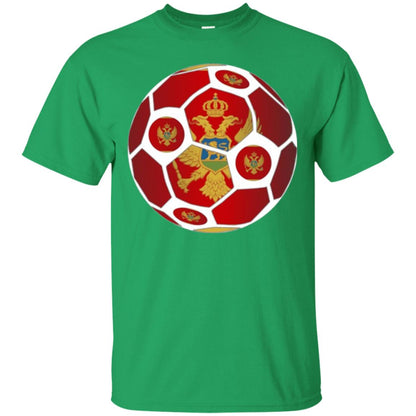 Montenegro Flag Soccer Ball Soccer Lover T-shirt Irish Green