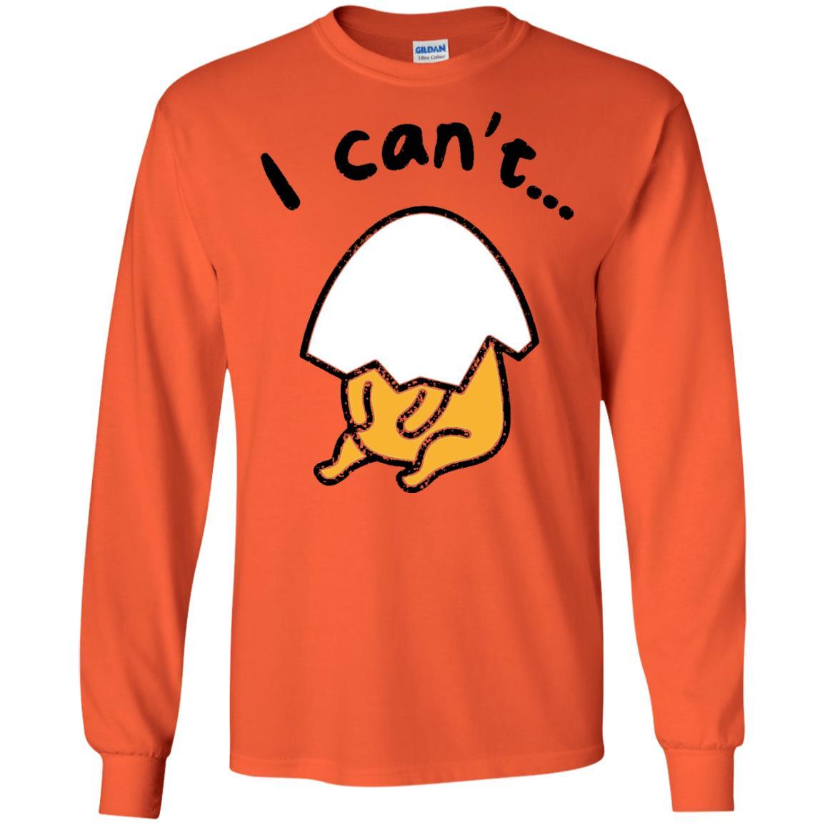 Film T-shirt Gudetama Lazy Egg I Can't Orange