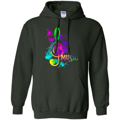 Funky Colorful Music Treble Clef Musican T-shirt Forest Green