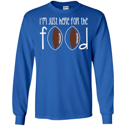 Football Lover T-shirt I_m Just Here For The Food Royal