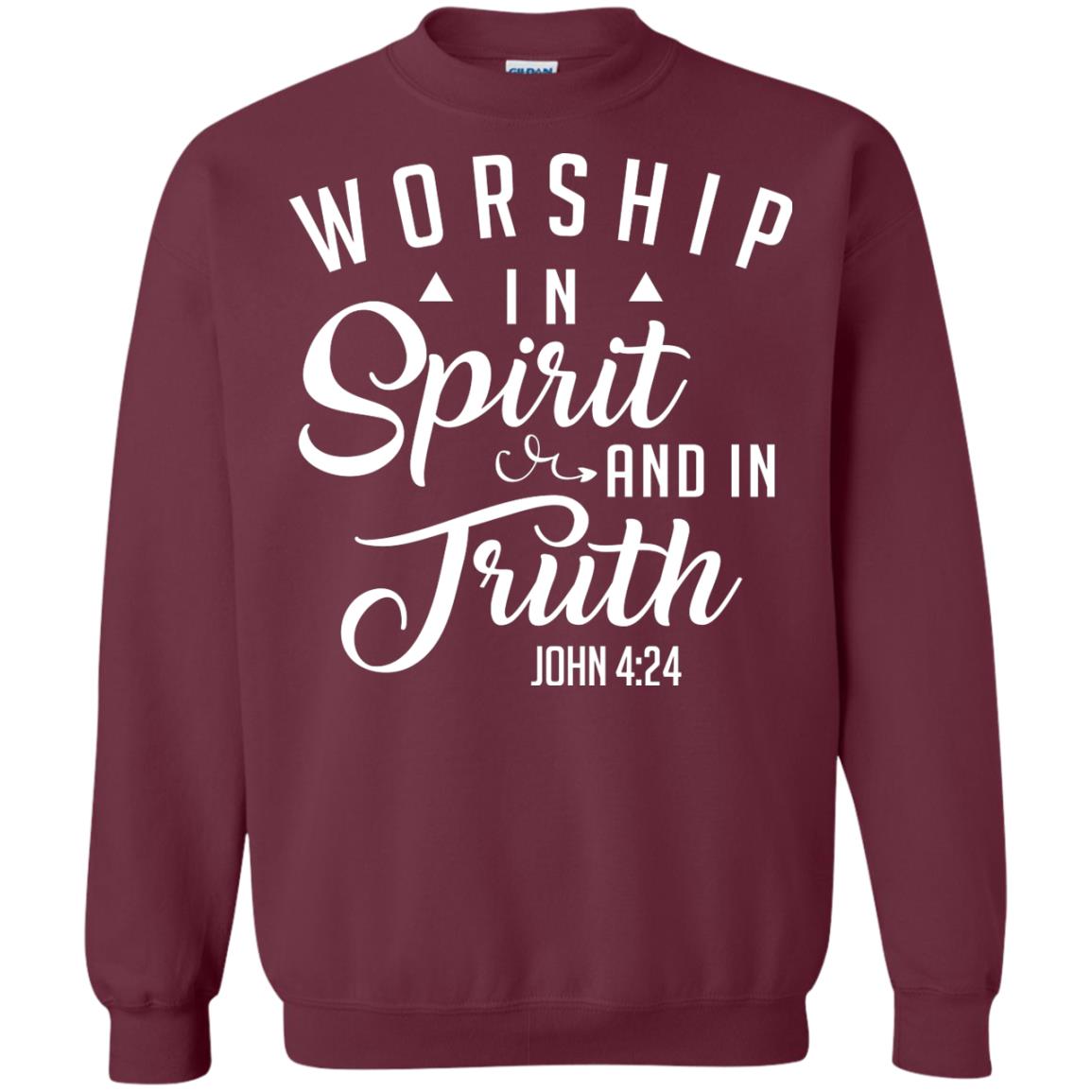 Christian T-shirt Worship In Spirit And In Truth Maroon