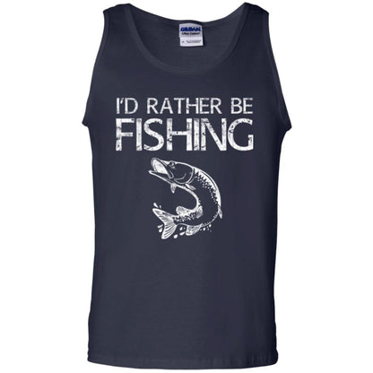 Fisherman T-shirt I'd Rather Be Fishing Navy