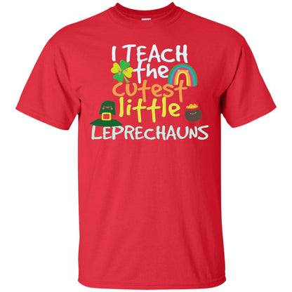 Cutest Little Leprechauns St. Patricks Day Teacher T-shirt Red