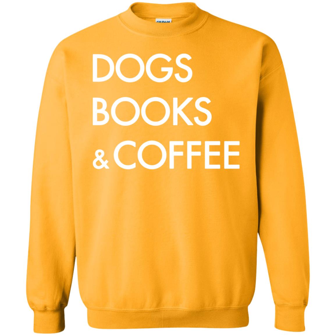 Dog Book And Coffee Shirt Gold