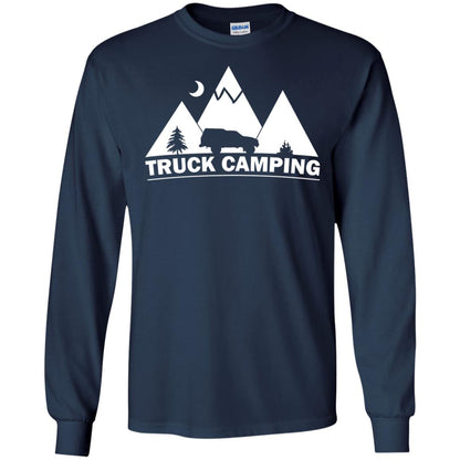 Truck Camping Night Landscape And Adventures T-shirt Navy