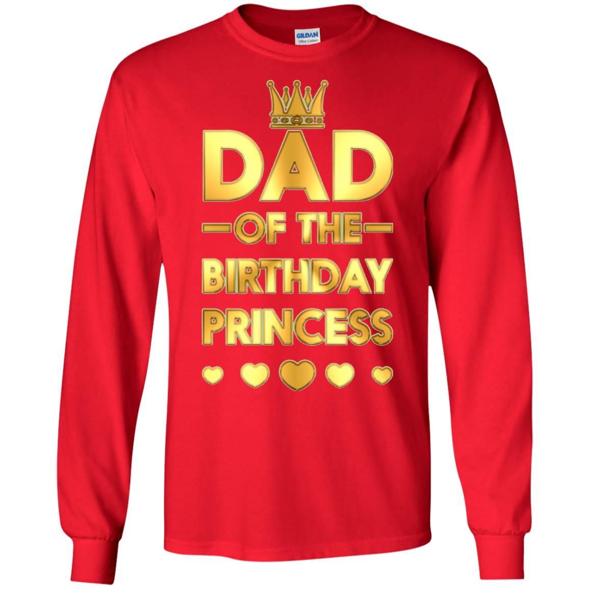 Dad Of The Birthday Princess Family T-shirt Red