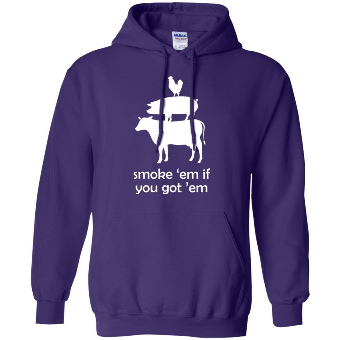 Funny Bbq T-shirt Smoke 'em If You Got 'em Purple