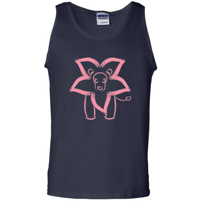 Cartoon T-shirt Flower Lion Outline Graphic Navy