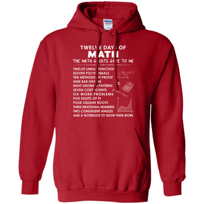 Math T-shirt Twelve Days Of Math Red