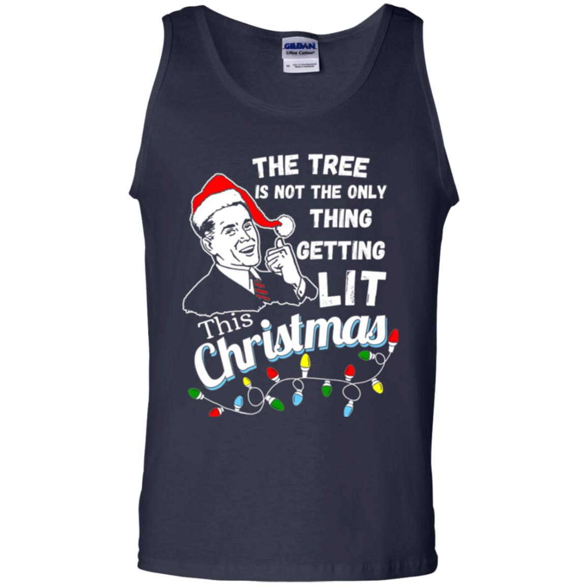 Christmas T-shirt The Tree Isn_t The Only Thing Getting Lit This Christmas Navy