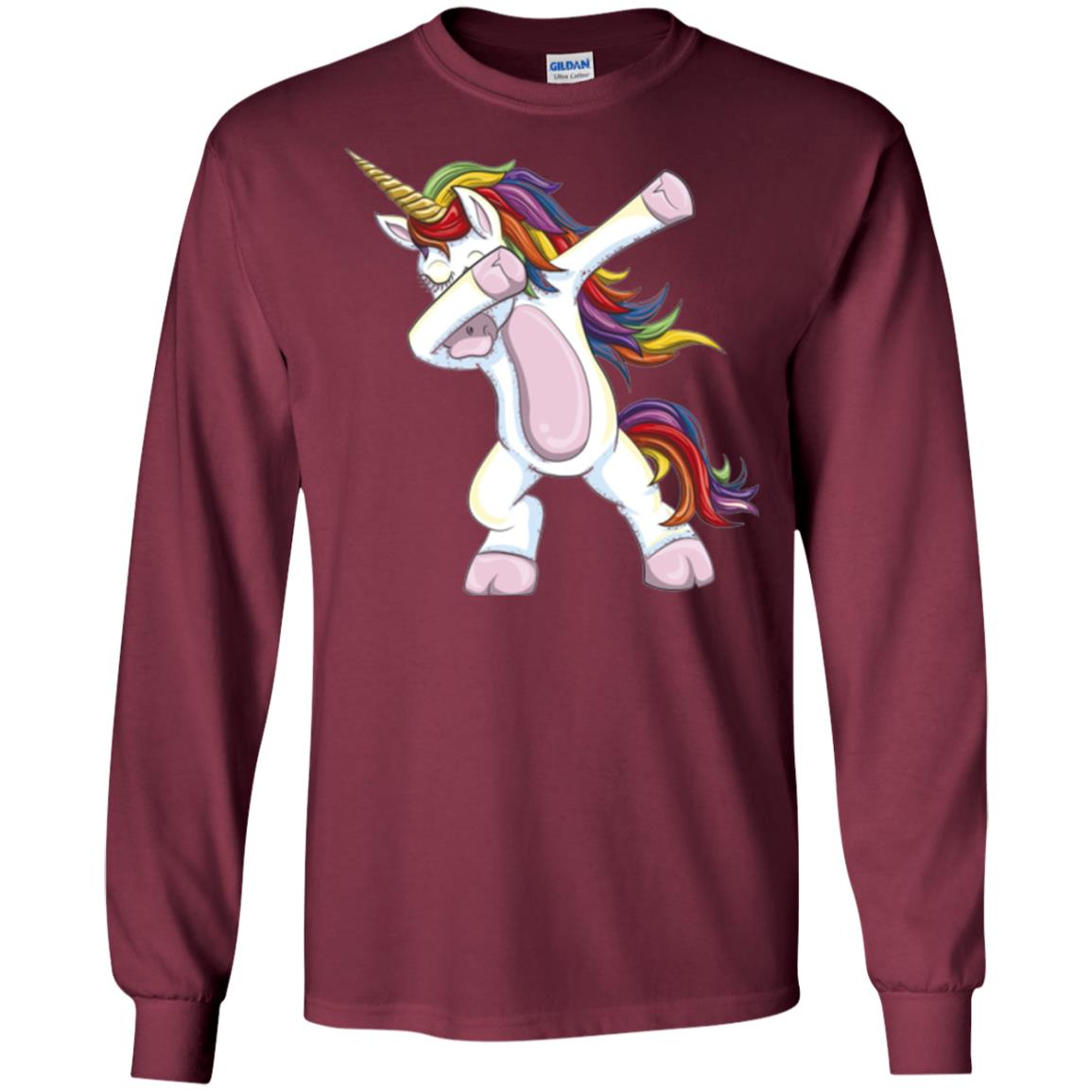 Dabbing Unicorn T-shirt Maroon