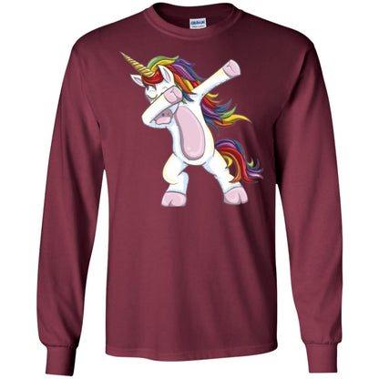 Dabbing Unicorn T-shirt Maroon
