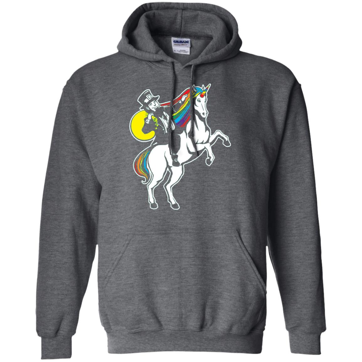 Lepricorn Leprechaun Riding Unicorn St Patrick_s Day T-shirt Dark Heather