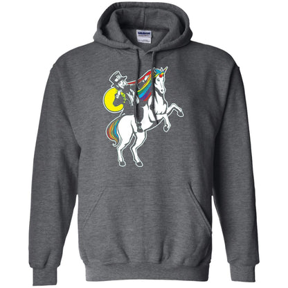 Lepricorn Leprechaun Riding Unicorn St Patrick_s Day T-shirt Dark Heather