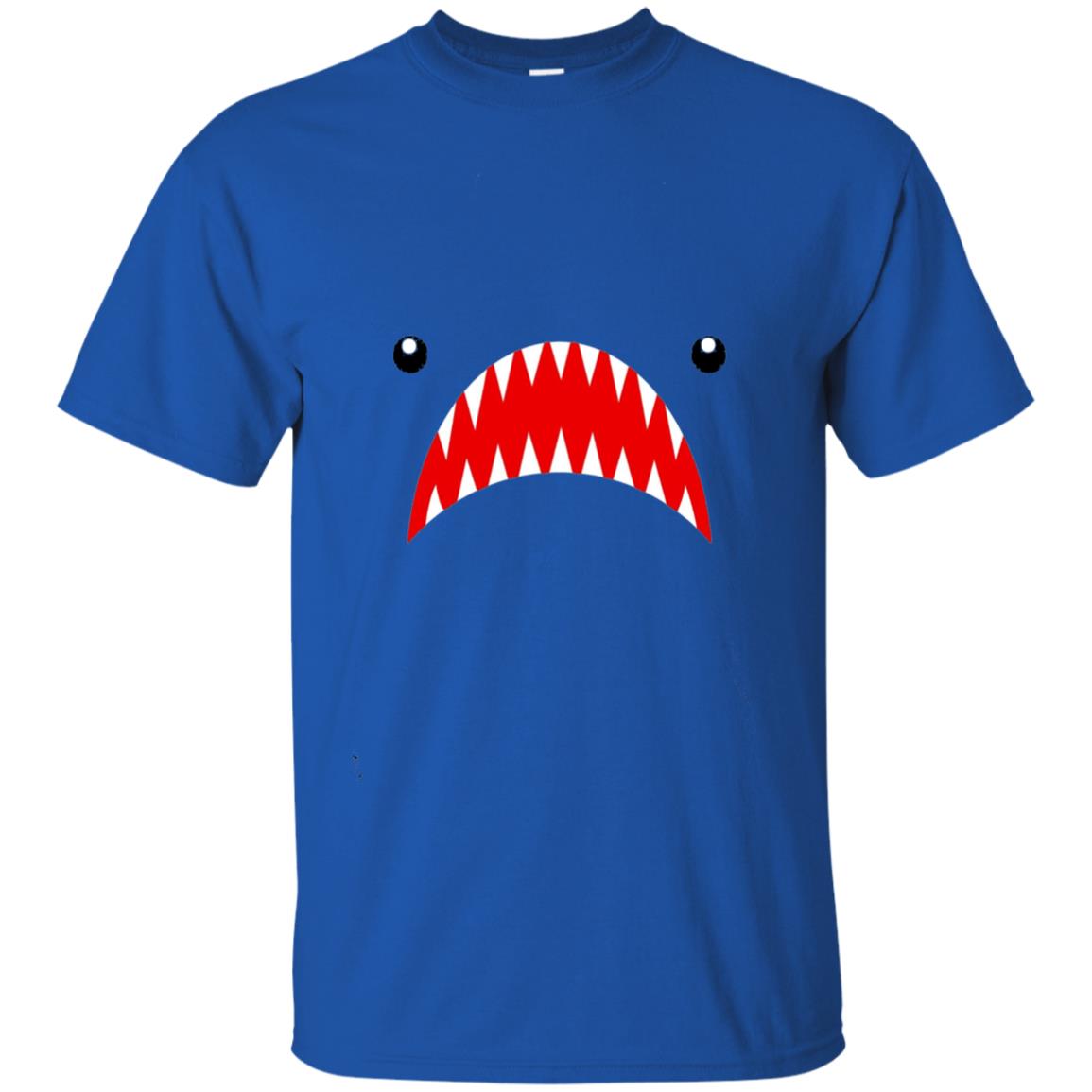 Shark Face Teeth The Week Open Mouth Shirt Royal