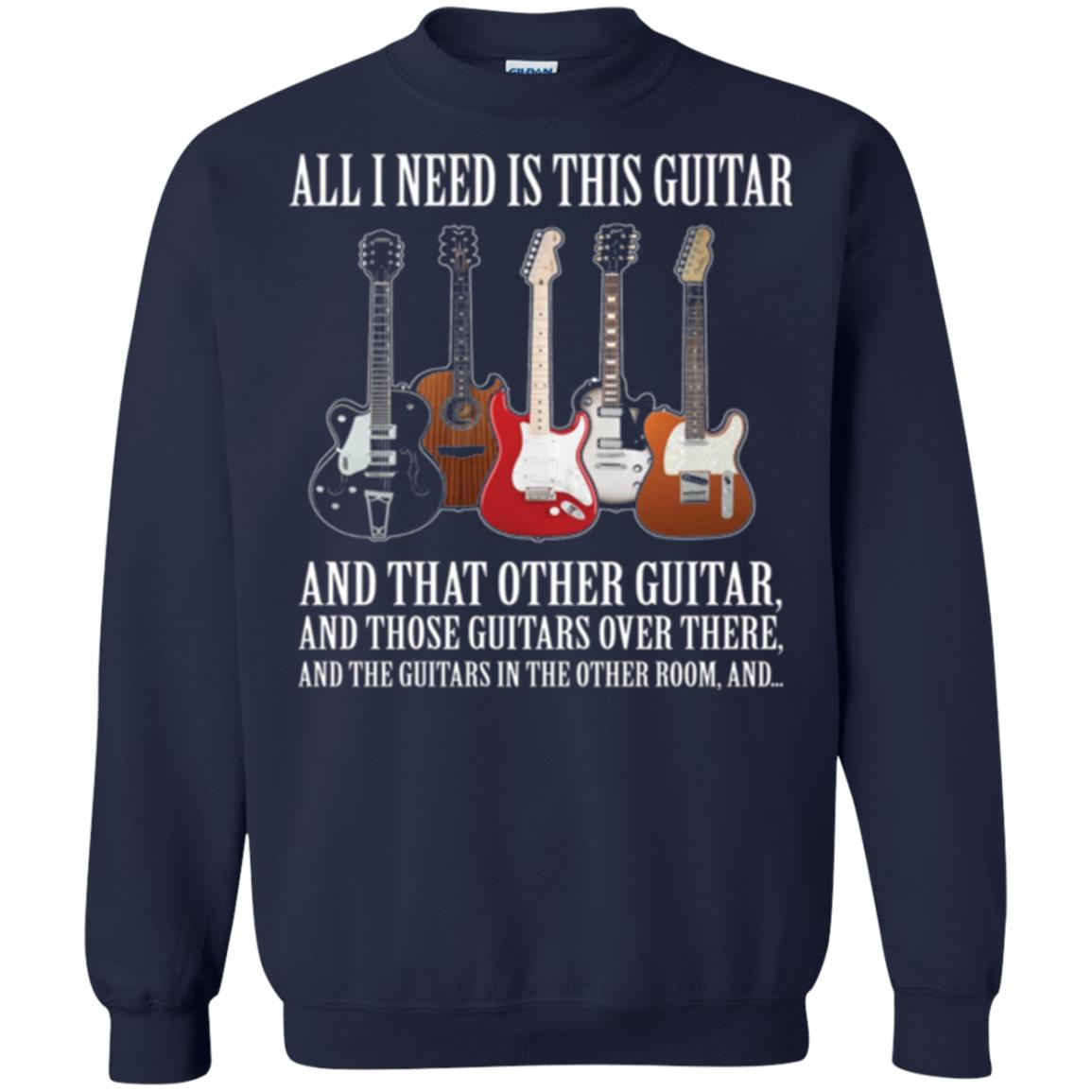 Guitar Lovers T-shirt All I Need Is This Guitar Navy