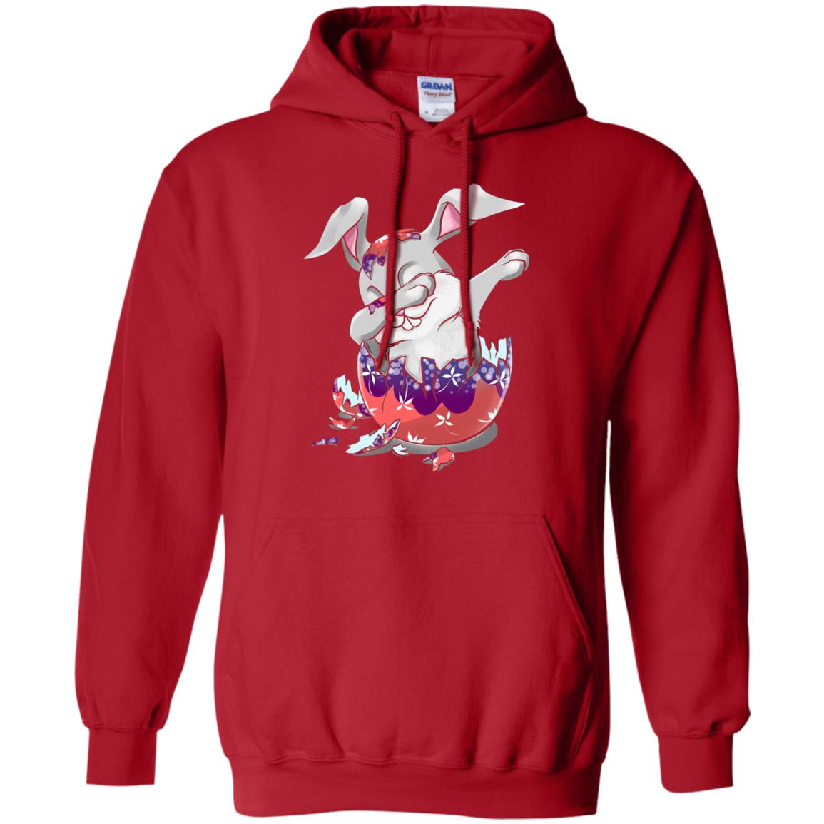 Funny Dabbing Bunny T-shirt For Kids Easter Gift Red