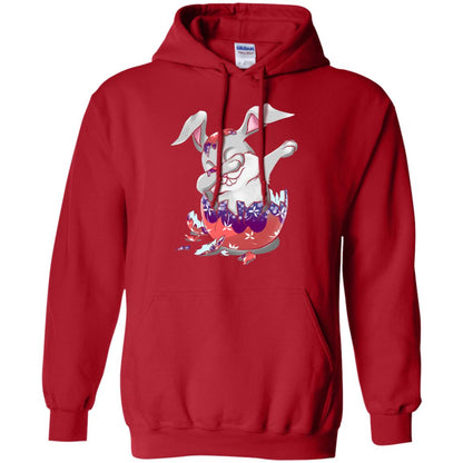 Funny Dabbing Bunny T-shirt For Kids Easter Gift Red