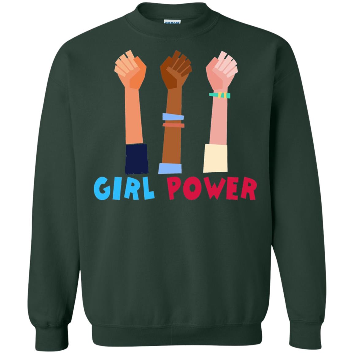 Great Feminist T-shirt Girl Power Forest Green