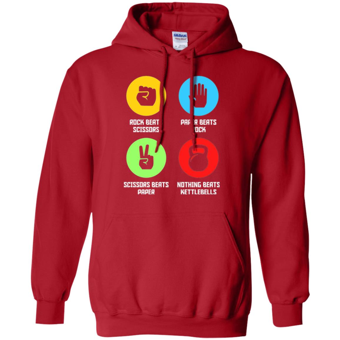 Fitness Gym Sports T-shirt Funny Nothing Beats Kettlebells Red