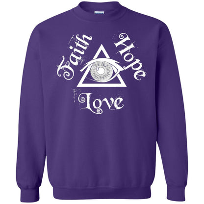 Faith Hope Love Eye Of Providence Esoteric Shirt Purple