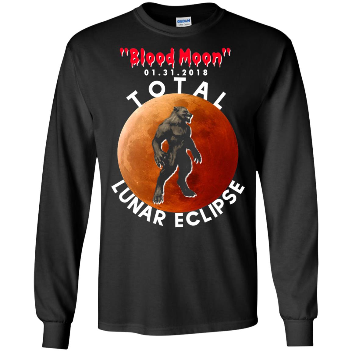 Best Total Lunar Eclipse Shirt 2018 - Blood Moon Werewolf T-shirt Black