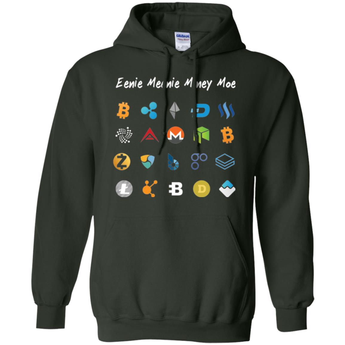 Bitcoin Litecoin Ethereum Eenie Meenie Miney Moe T-shirt Forest Green