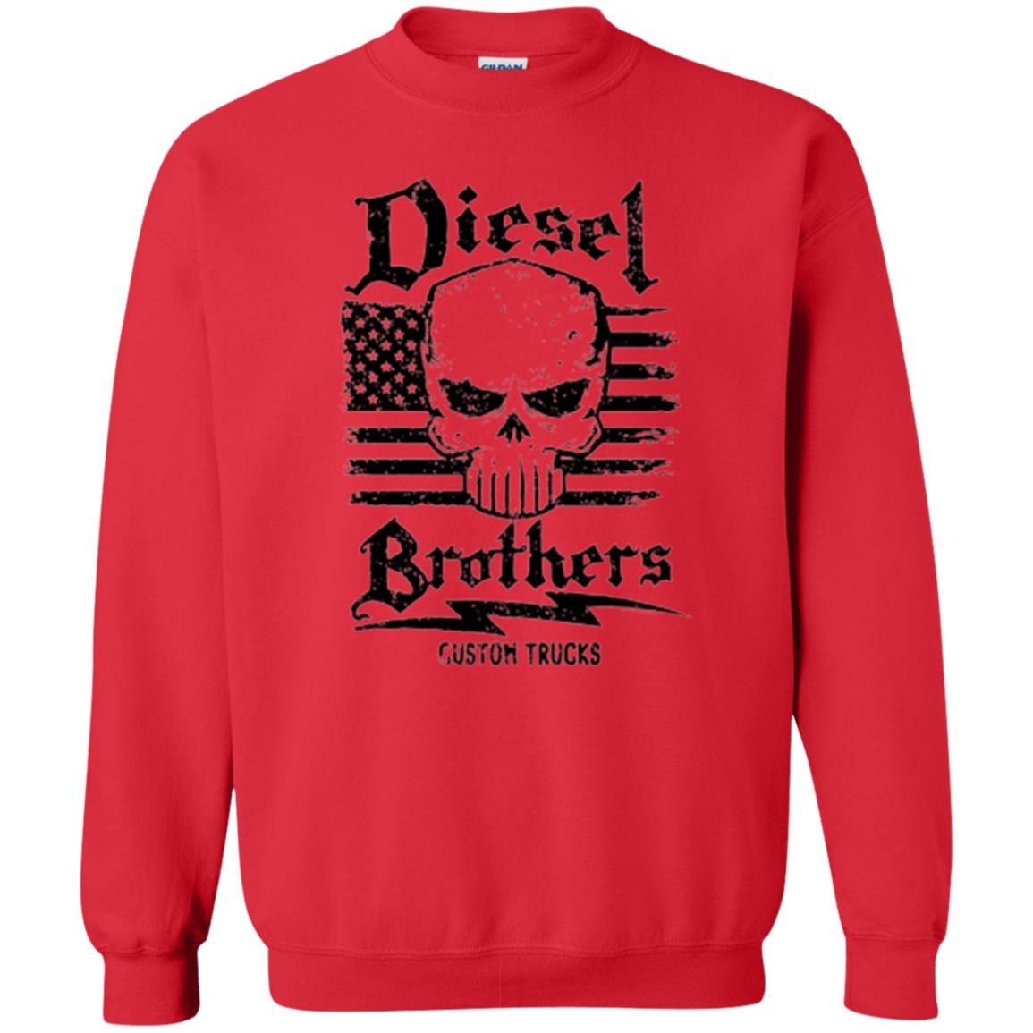 Diesel Brothers Custom Trucks Skull Usa Flag T-shirt