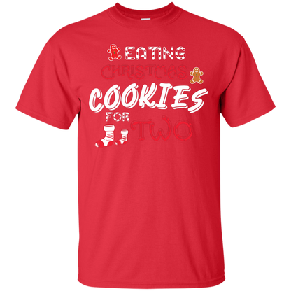 Christmas T-shirt Eating Christmas Cookies For Two Red