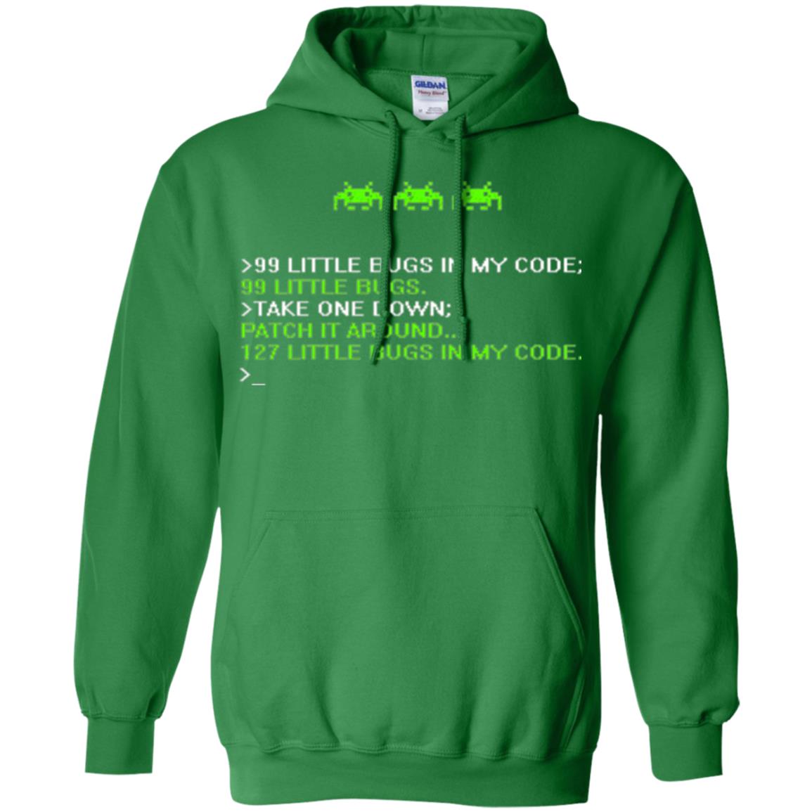 Programmer T-shirt 99 Little Bugs In My Code Irish Green