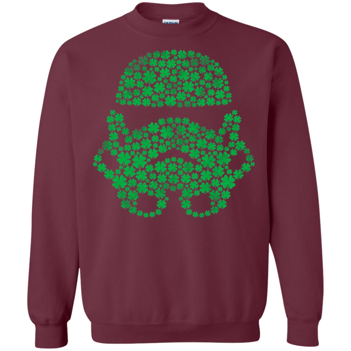 Stormtrooper Clovers St. Patrick_s Graphic T-shirt Maroon