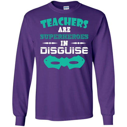 Teachers Are Superheroes In Disguise Movie Lover T-shirt Purple