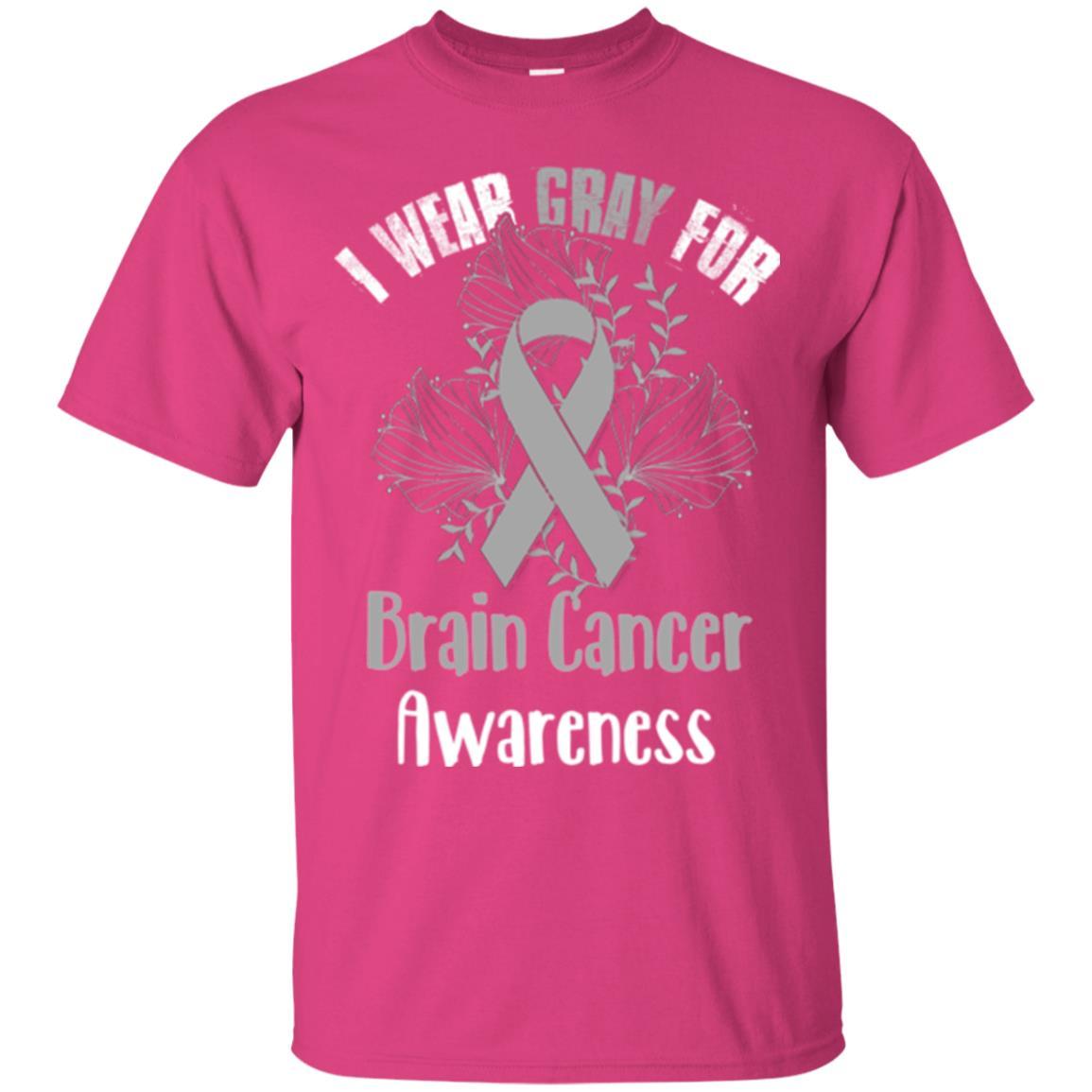 I Wear Gray For Brain Cancer Awareness T-shirt Heliconia