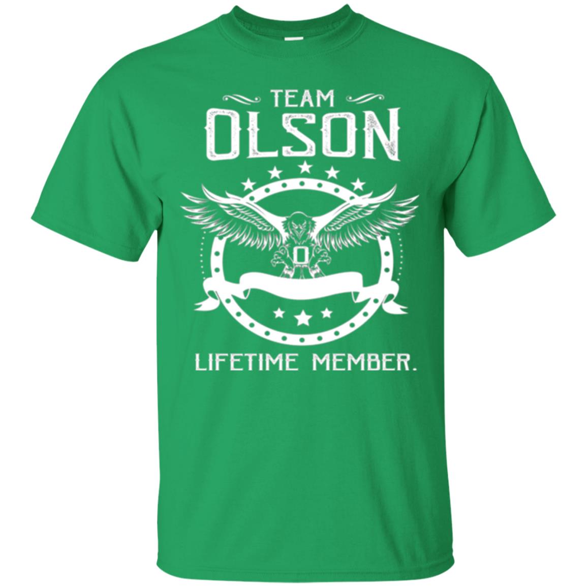 Family T-shirt Team Olson Lifetime Member Irish Green
