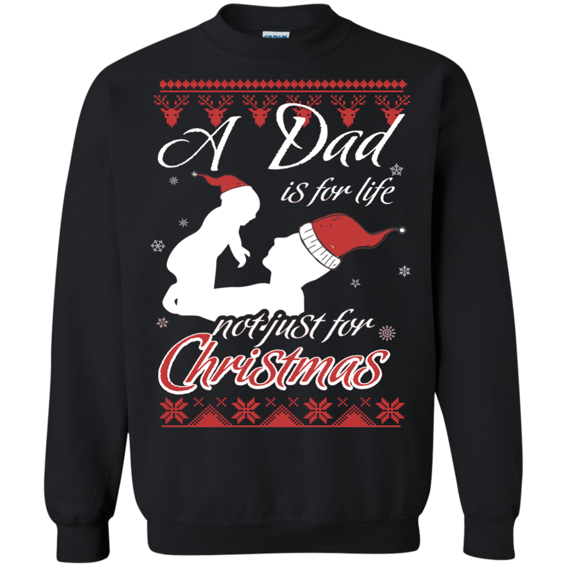 Family T-Shirt A Dad Is For Life Not Just For Christmas Black