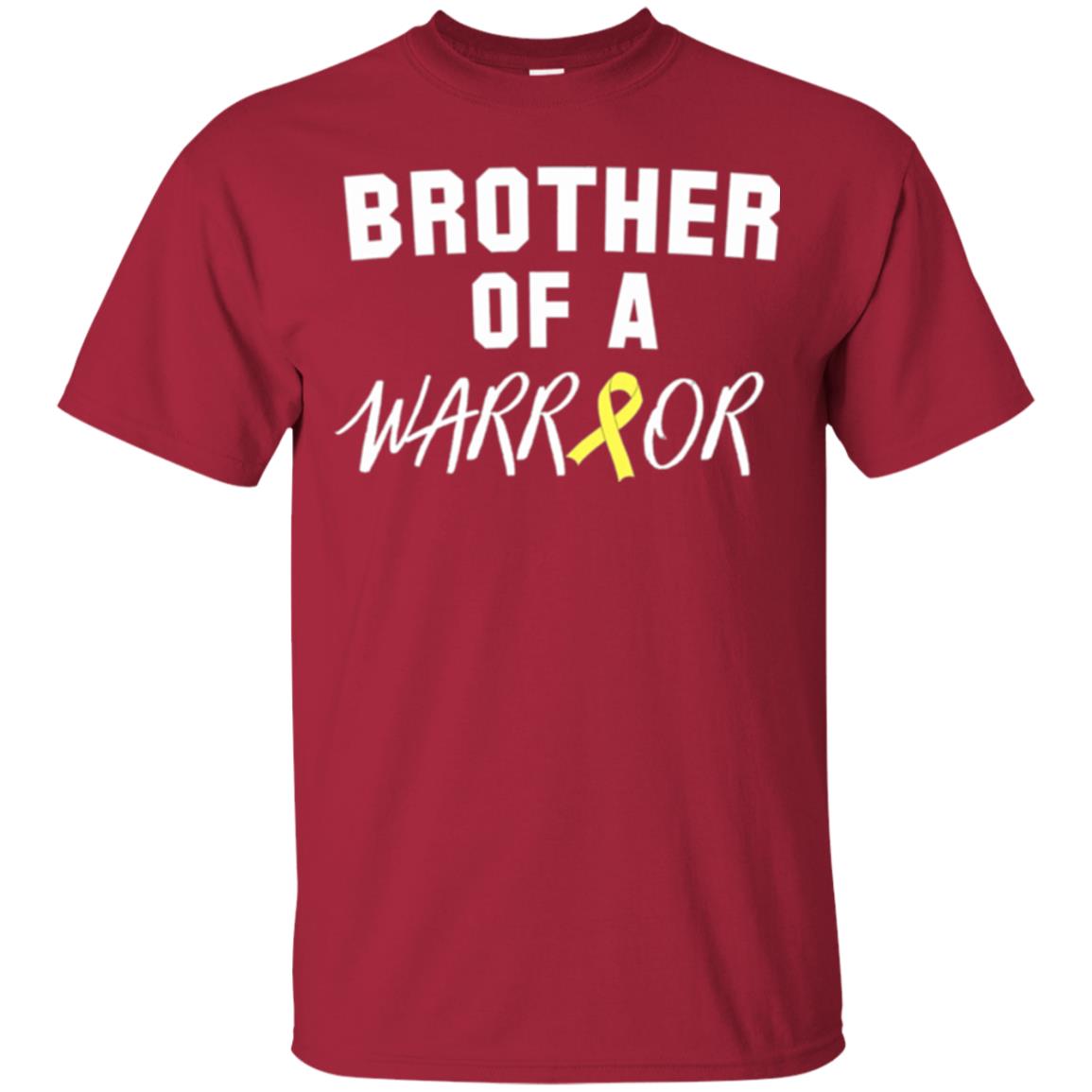 Brother Of A Warrior Childhood Cancer Awareness T-shirt Cardinal