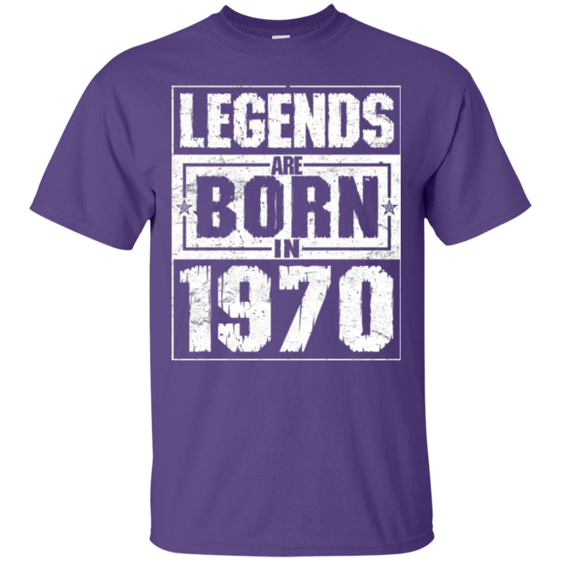 Brithday T-shirt Legends Are Born In 1970 Purple
